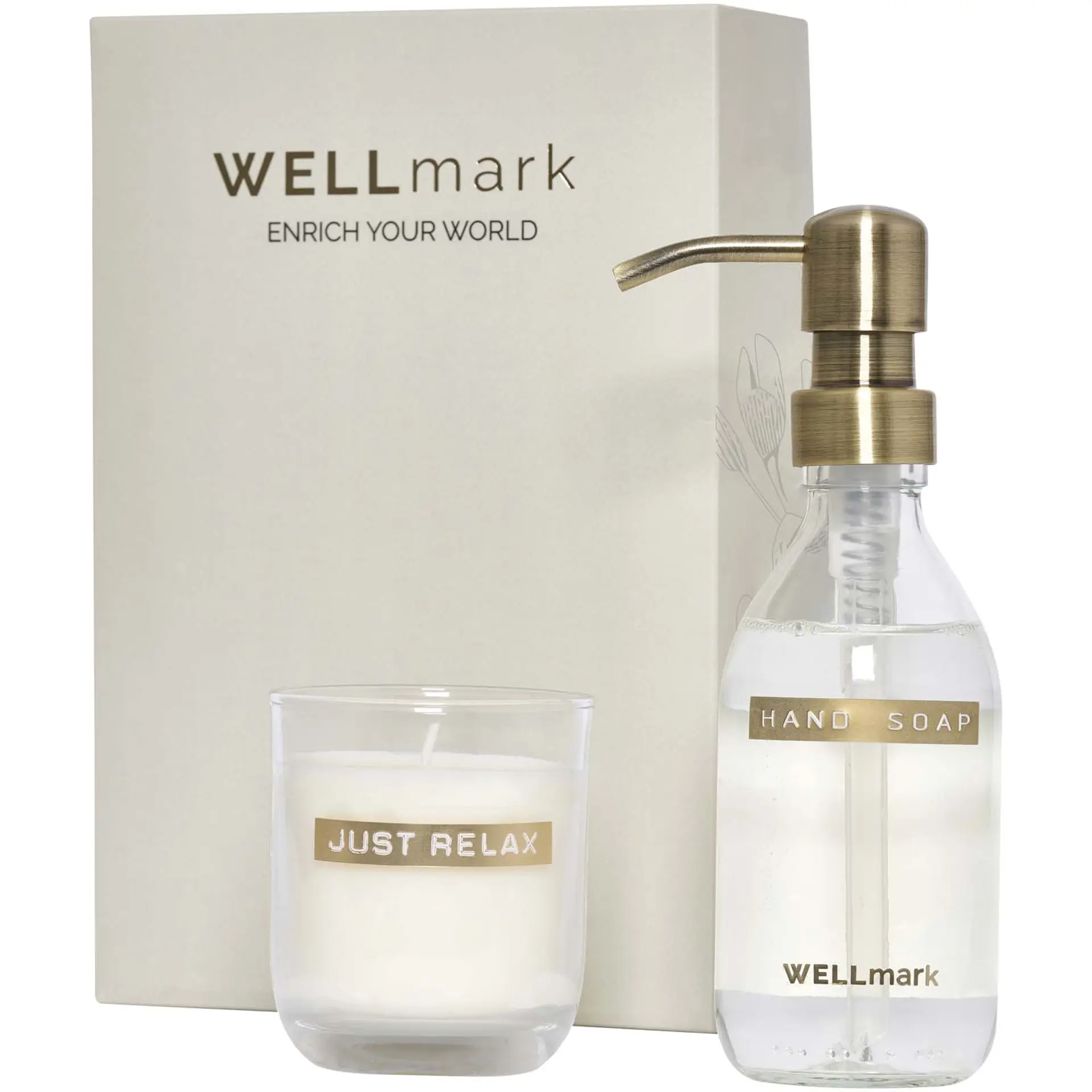 Bild på Wellmark Discovery 250 ml dispenser för handtvål och 150 g doftljus