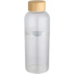 Bild på Mirage 650 ml enkelväggig flaska i borosilikatglas med lock i bambu