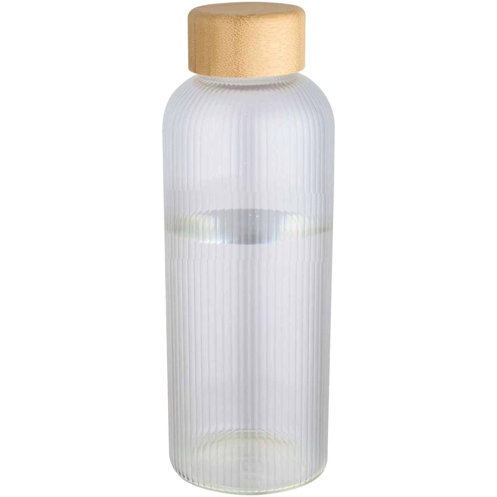 Bild på Mirage 650 ml enkelväggig flaska i borosilikatglas med lock i bambu
