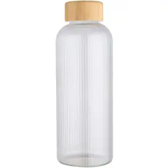 Bild på Mirage 650 ml enkelväggig flaska i borosilikatglas med lock i bambu