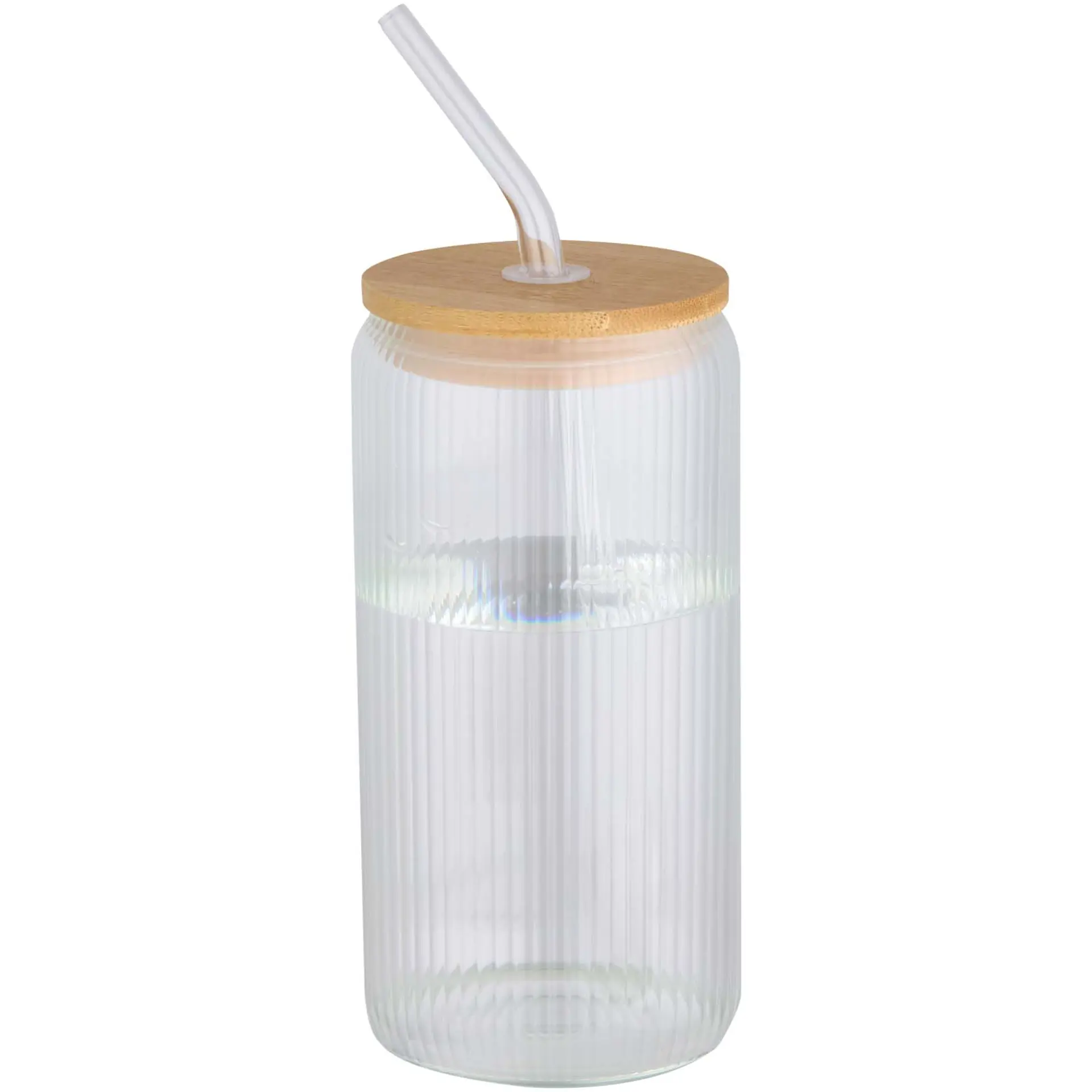 Bild på Mirage 500 ml enkelväggig mugg i borosilikatglas med lock i bambu Bild på Mirage 500 ml enkelväggig mugg i borosilikatglas med lock i bambu