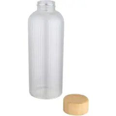 Bild på Mirage 650 ml enkelväggig flaska i borosilikatglas med lock i bambu