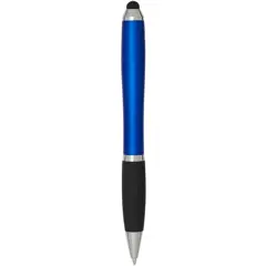 Bild på Nash kulspetspenna med stylus av RCS-certifierad återvunnen plast med färgad pennkropp och svart grepp (blått bläck)