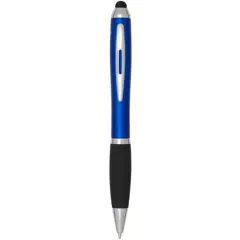 Bild på Nash kulspetspenna med stylus av RCS-certifierad återvunnen plast, färgad pennkropp och svart grepp (svart bläck)