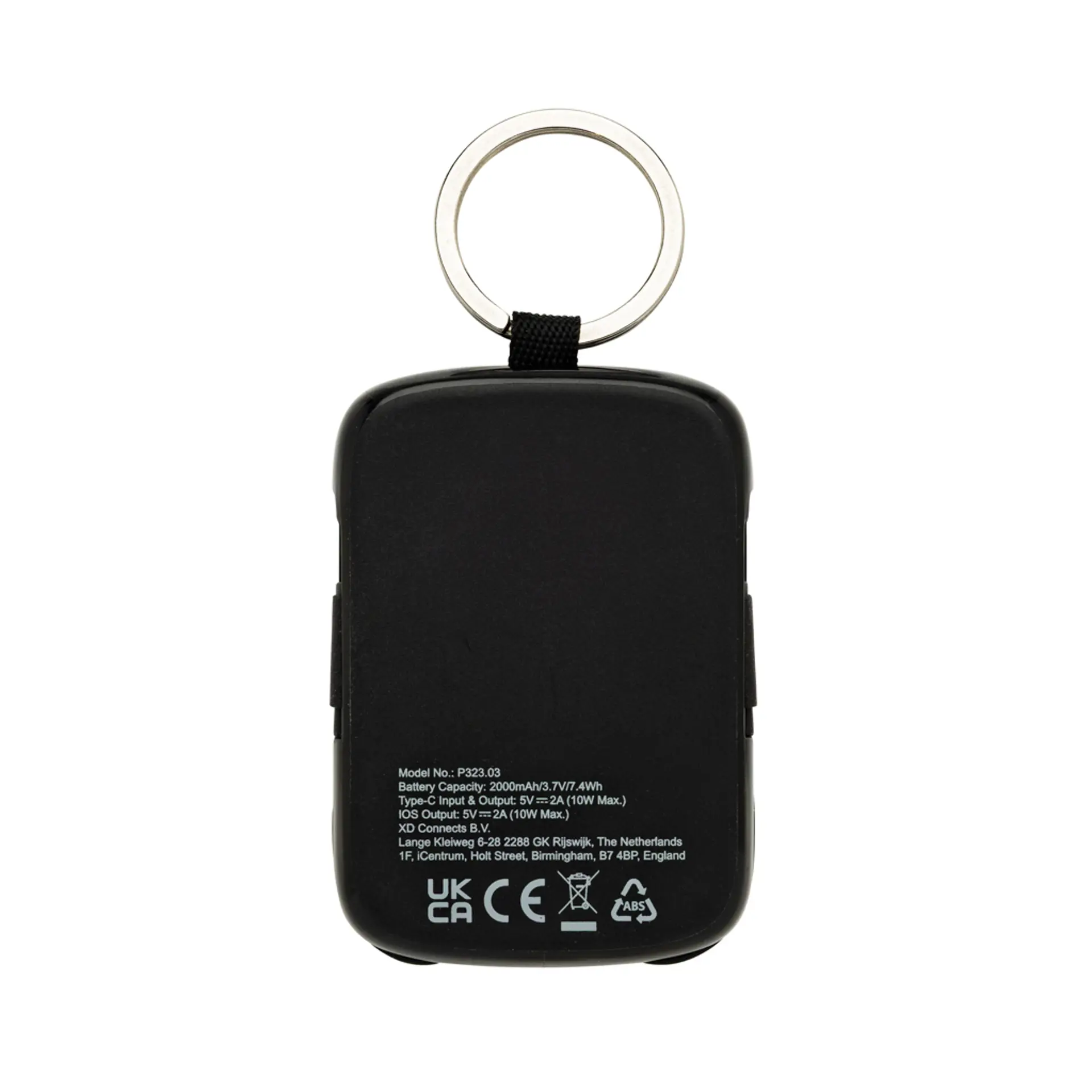 Bild på Nexo RCS nyckelringspowerbank 2000 mAh med integrerade kabla