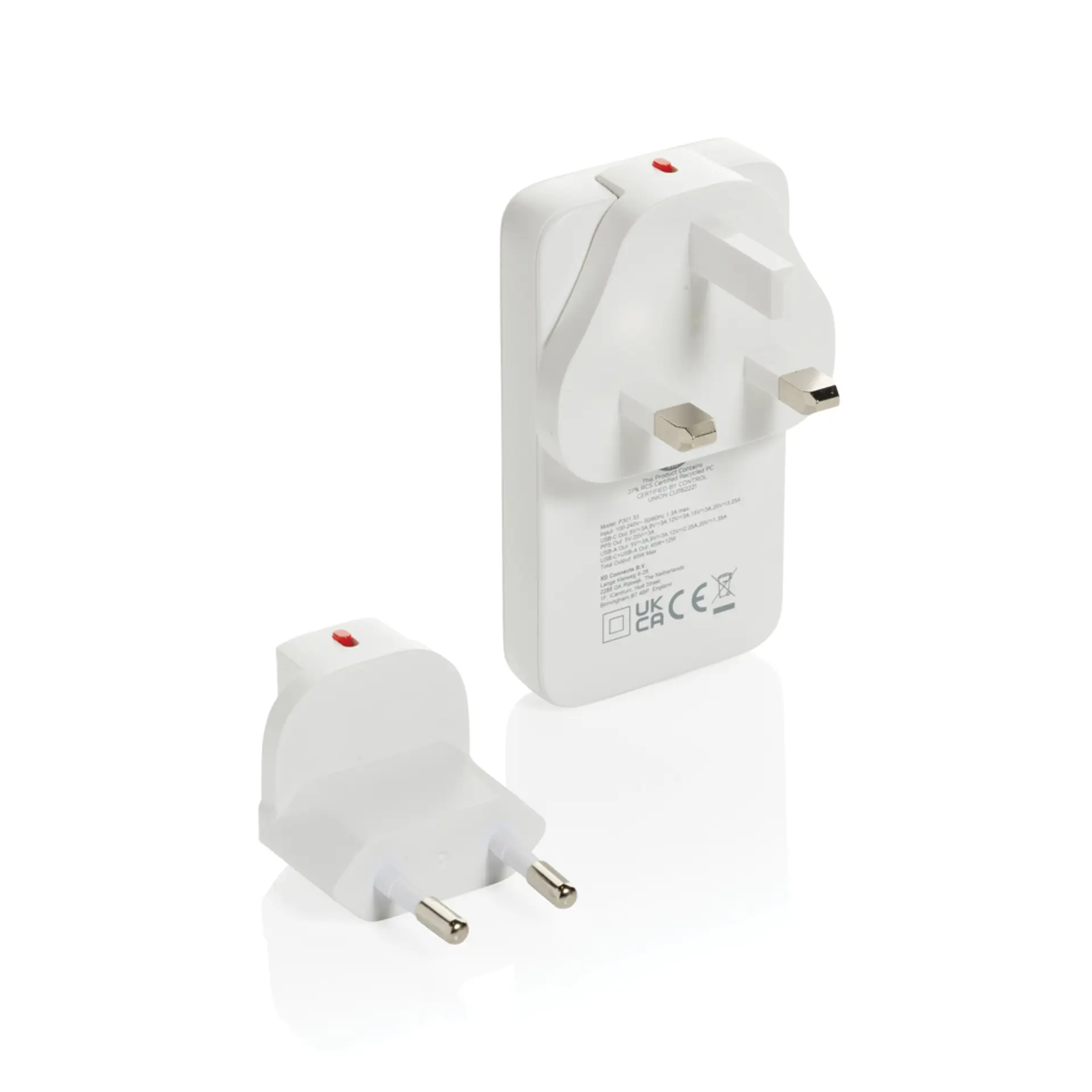 Bild på Fluxo RCS 65W platt GaN-laddare med universella kontakter