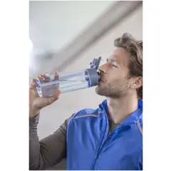 Bild på Theron 700 ml vattenflaska i återvunnen plast från RCS med lock med dubbla funktioner och utfällbart sugrör